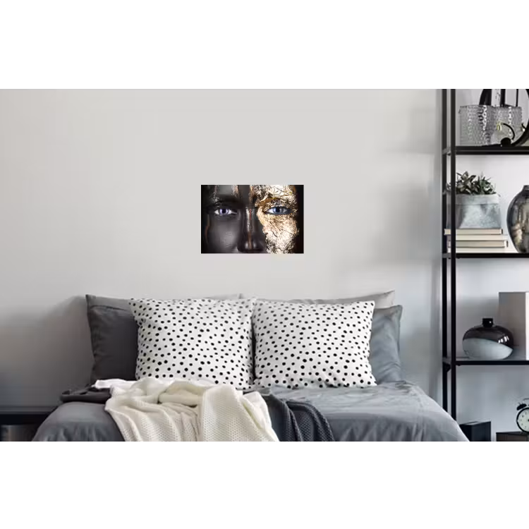 Vrouw - Bladgoud - Zwart - Goud - Luxe Muursticker klein -slaapkamer