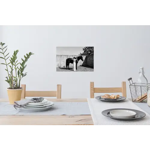 Vrouw - Paard - Artistiek Muursticker klein -eettafel