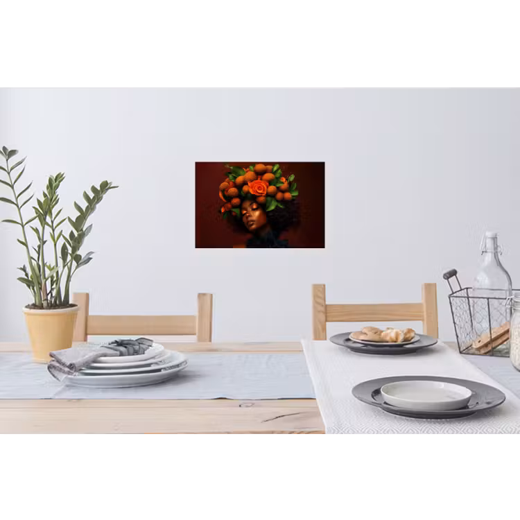Vrouw - lychee - exotisch Muursticker klein -eettafel