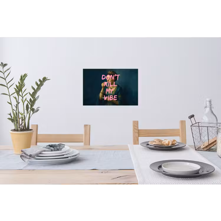 Vrouw - Portret - Kroon Muursticker klein -eettafel