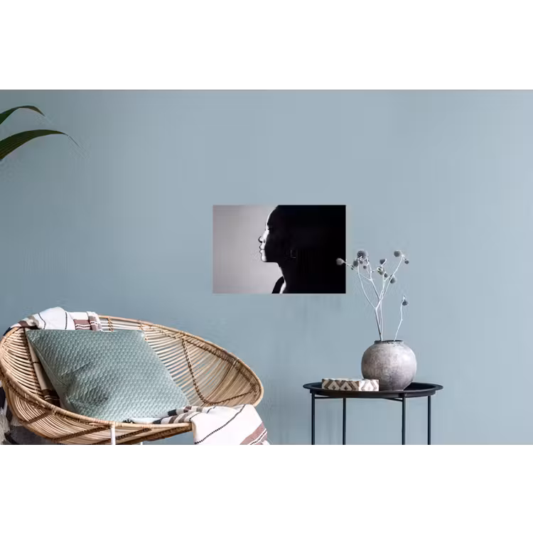 Vrouw - Profiel - Mensen - Zwart-wit Muursticker klein -plant