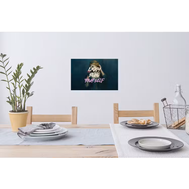 Vrouw - Roos - Quote Muursticker klein -eettafel