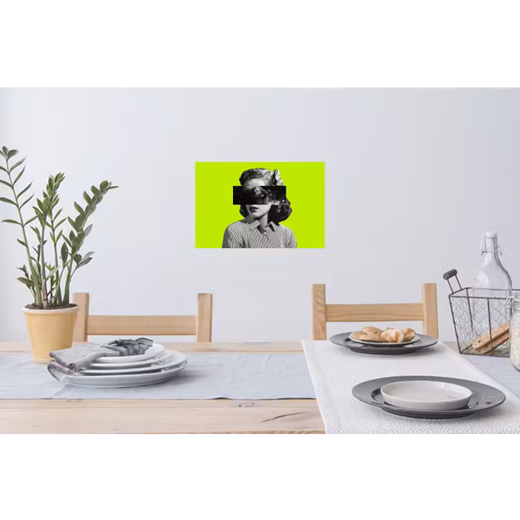 Vrouw - Sterrenhemel - Groen Muursticker klein -eettafel