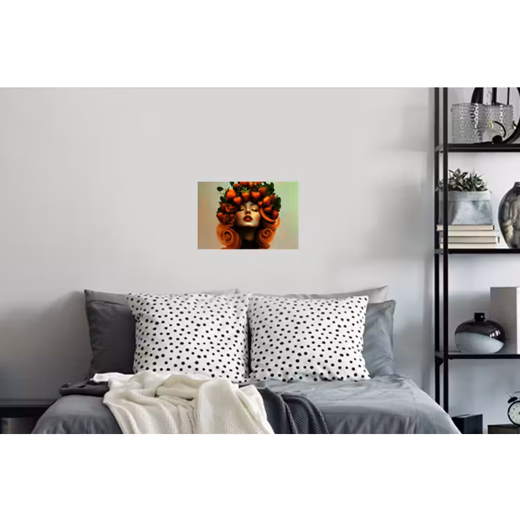 Vrouw - Aardbeien - Kroon Muursticker klein -slaapkamer