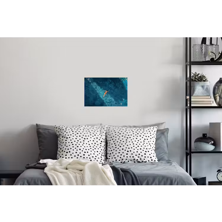 Vrouw - Water - Bikini - Oranje Muursticker klein -slaapkamer