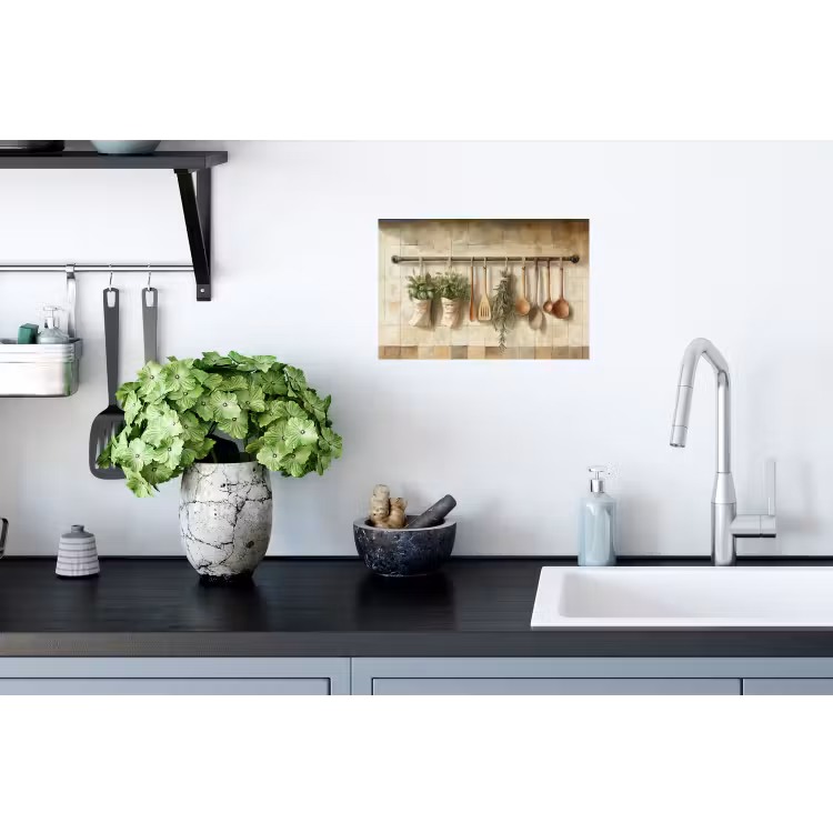 Hout - Keukengerei - Stilleven - Tegels Muursticker klein -keuken