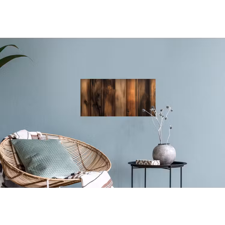 Hout - Rustiek - Donkere Planken Muursticker klein -plant