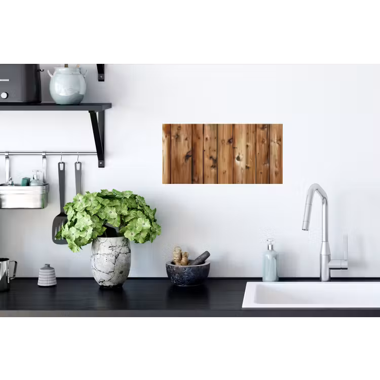 Hout - Planken - Bruin Muursticker klein -keuken