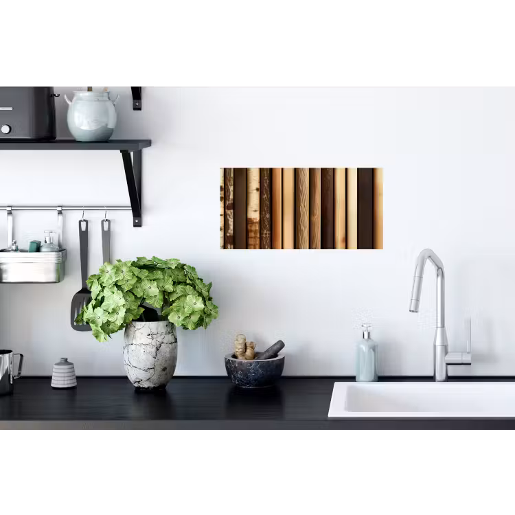 Hout - Planken - Natuurlijk Muursticker klein -keuken