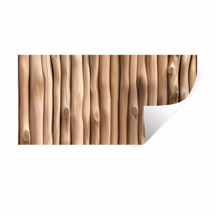 Hout - Stam - Lichtbruin Muursticker klein -3d