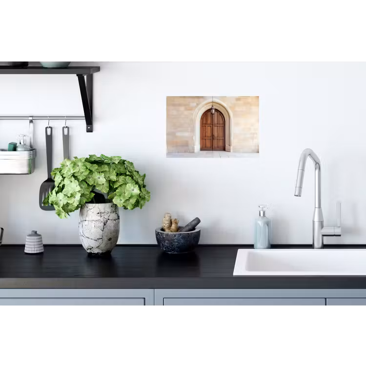 Houten - Deur - Lantaarn Muursticker klein -keuken