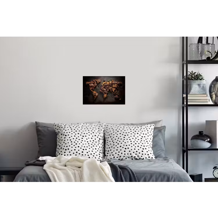 Wereldkaart - Gegrild vlees Muursticker klein -slaapkamer
