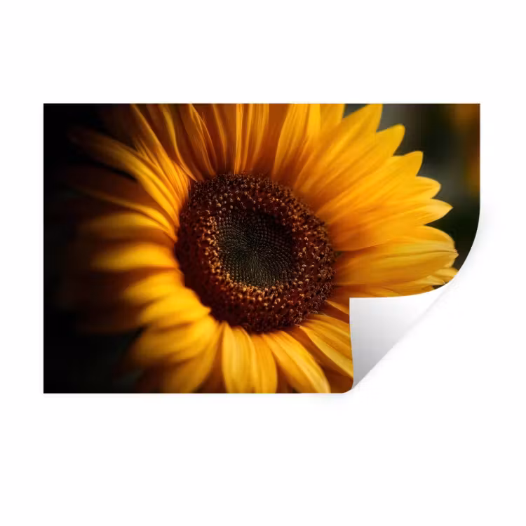 Geel - Zonnebloem - Zomers Muursticker klein -3d