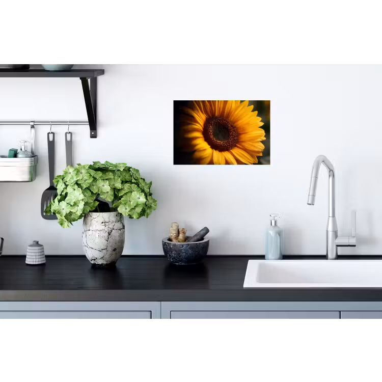 Geel - Zonnebloem - Zomers Muursticker klein -keuken