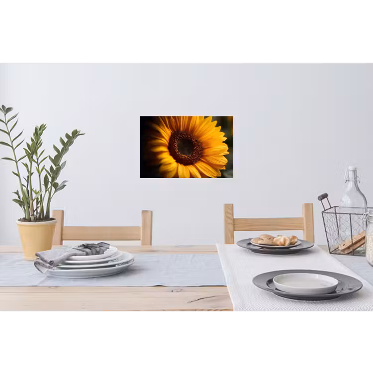 Geel - Zonnebloem - Zomers Muursticker klein -eettafel