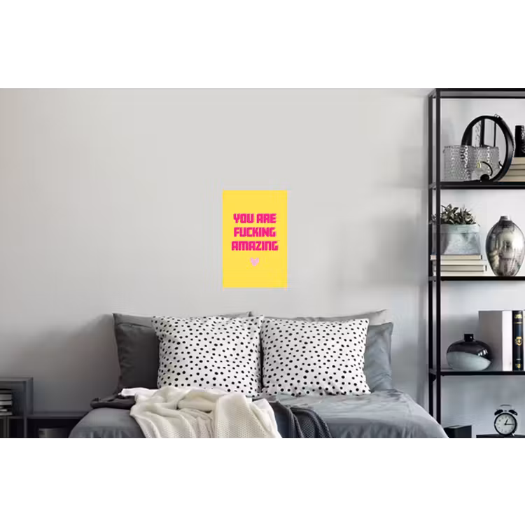 Geel - Valentijn - Tekst Muursticker klein -slaapkamer