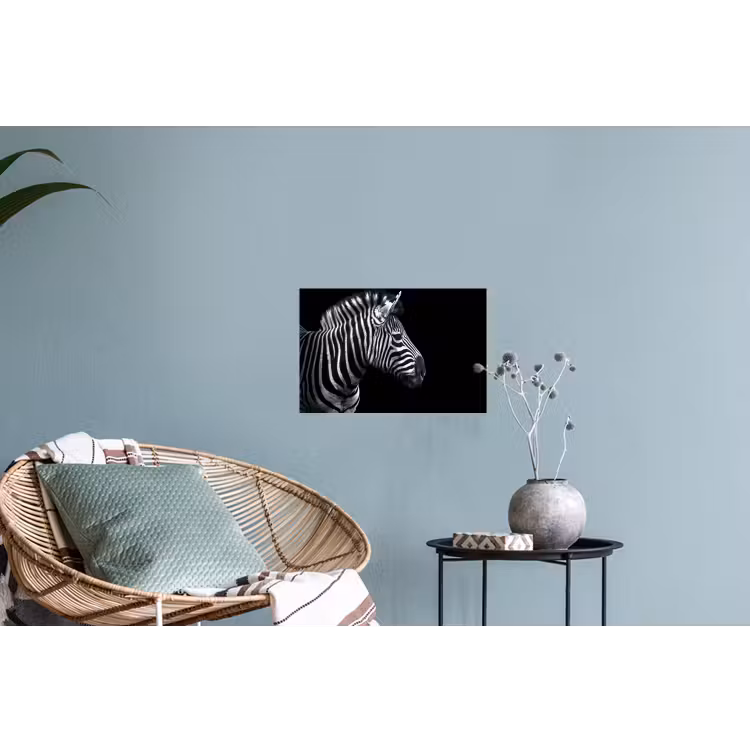 Zebra - Zwart - Wit - Portret - Dieren Muursticker klein -plant