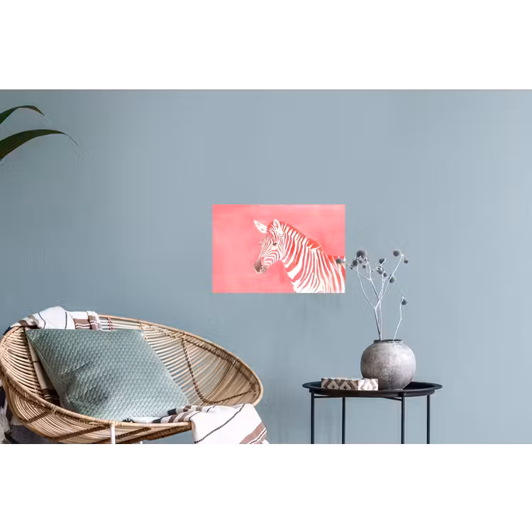 Zebra - Pink - Verf Muursticker klein -plant