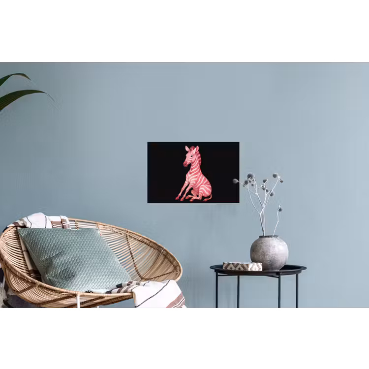 Zebra - Roze - Gestreept Muursticker klein -plant
