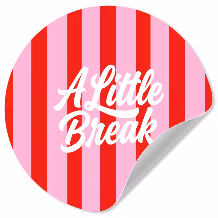 A Little Break - Strepen - Rood - Roze Wandcirkel behangsticker klein -3d