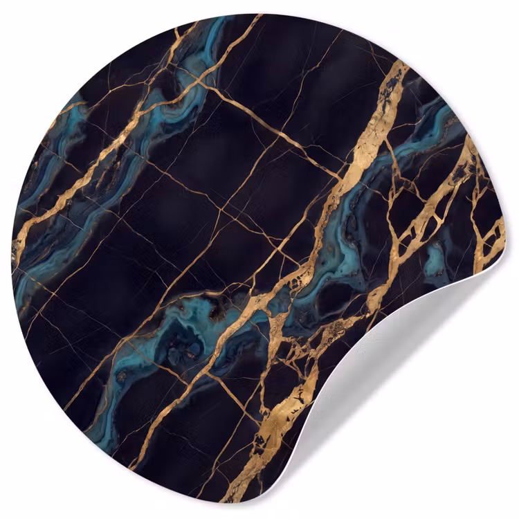 Abstract - Gouden lijnen - Kunst - Modern - Zwart Wandcirkel behangsticker klein -3d