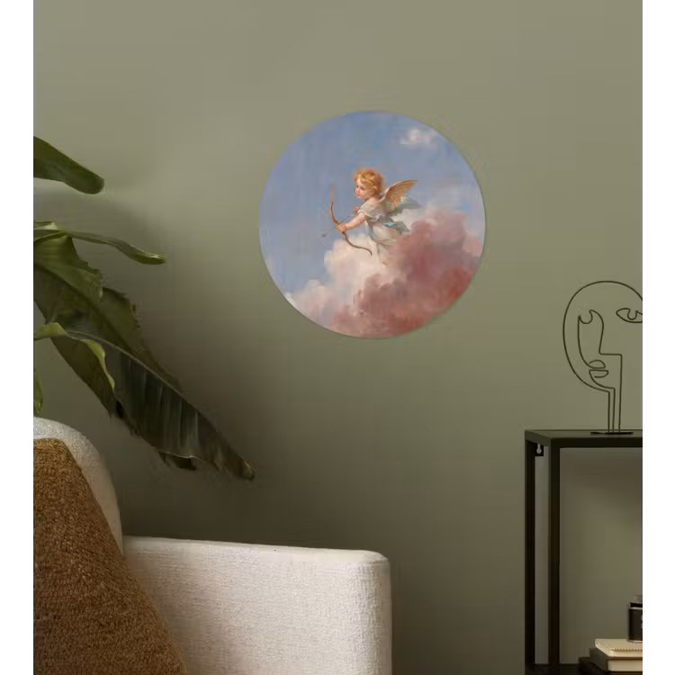 Engel - Pijl en boog - Mythologie - Klassiek Wandcirkel behangsticker klein -sfeer2