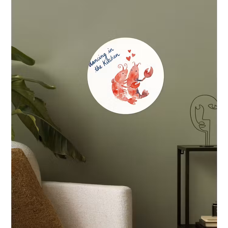 Dier - Dans - Liefde - Waterverf - Rood Wandcirkel behangsticker klein -sfeer2
