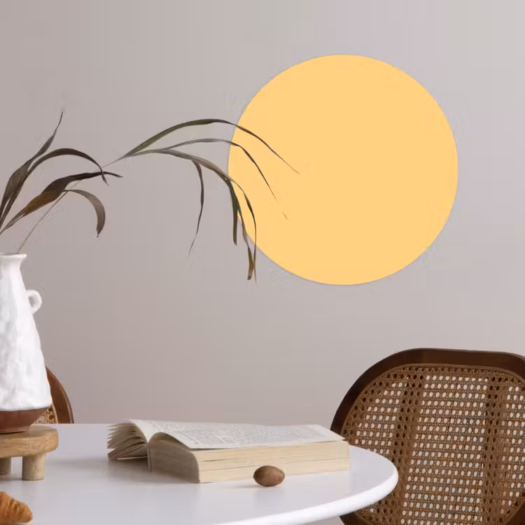 Apricot - Ice - Oranje Wandcirkel behangsticker klein 186 -sfeer3