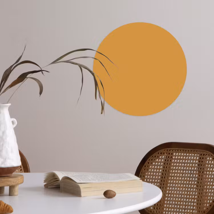 Autumn - Mustard - Geel Wandcirkel behangsticker klein 186 -sfeer3