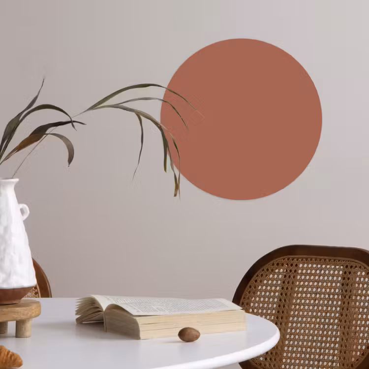 Baked - Earth - Oranje Wandcirkel behangsticker klein 186 -sfeer3