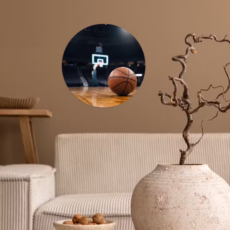 Basketbal - Arena - Sport Wandcirkel behangsticker klein -sfeer1