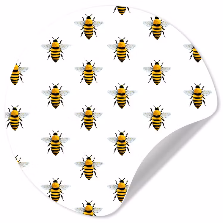 Bijen - Tijdloos - Wit Wandcirkel behangsticker klein 186 -3d