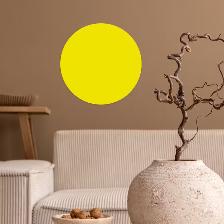 Bright - Canary - Geel Wandcirkel behangsticker klein 186 -sfeer1