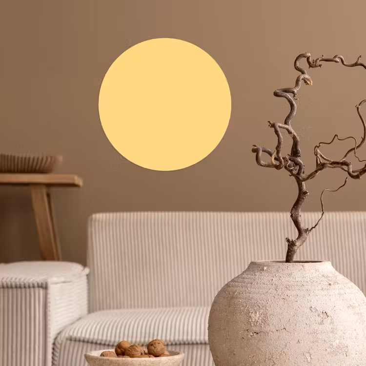 Butter - Geel - Yellow Wandcirkel behangsticker klein 186 -sfeer1