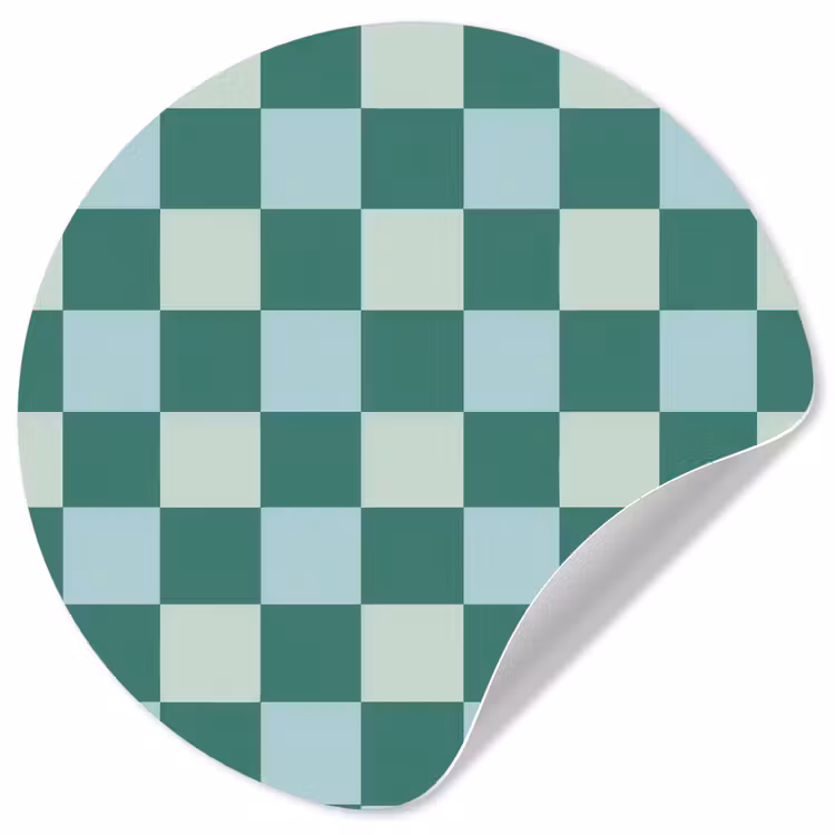 Schaak - Klassiek - Groen Wandcirkel behangsticker klein 186 -3d