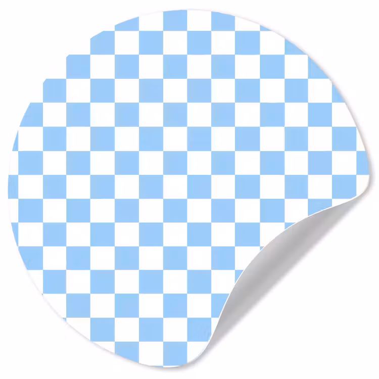 Schaakbord - Klassiek - Blauw Wandcirkel behangsticker klein 186 -3d