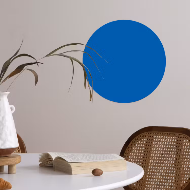 Classic - Azure - Blauw Wandcirkel behangsticker klein 186 -sfeer3