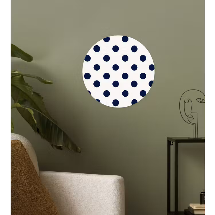 Klassiek - Stippen - Blauw Wandcirkel behangsticker klein 186 -sfeer2
