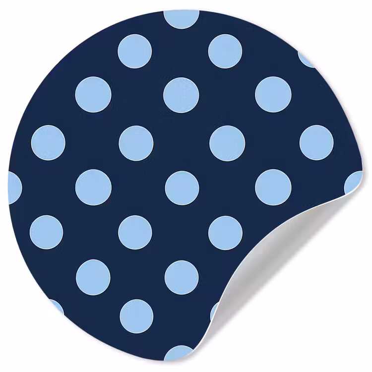 Klassiek - Dots - Blauw Wandcirkel behangsticker klein 186 -3d