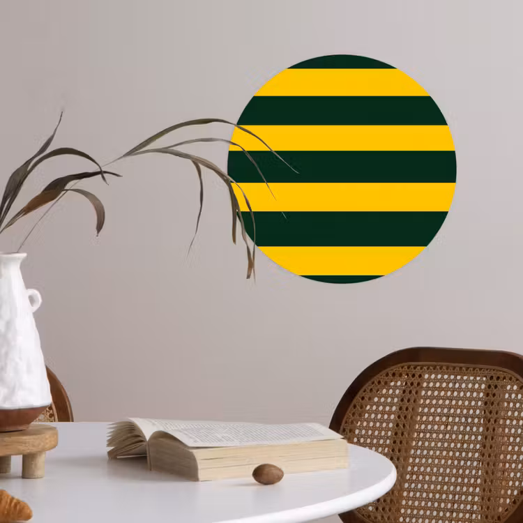 Klassiek - Strepen - Groen Wandcirkel behangsticker klein 186 -sfeer3