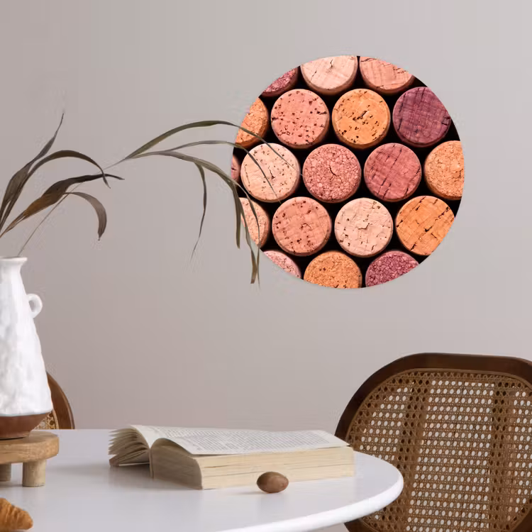 Kurk - Patroon - Abstract - Modern - Rood Wandcirkel behangsticker klein -sfeer3