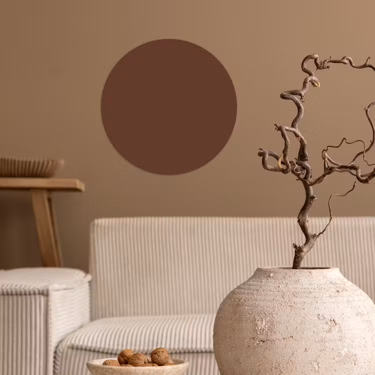 Deep - Clay - Brown - Bruin Wandcirkel behangsticker klein 186 -sfeer1