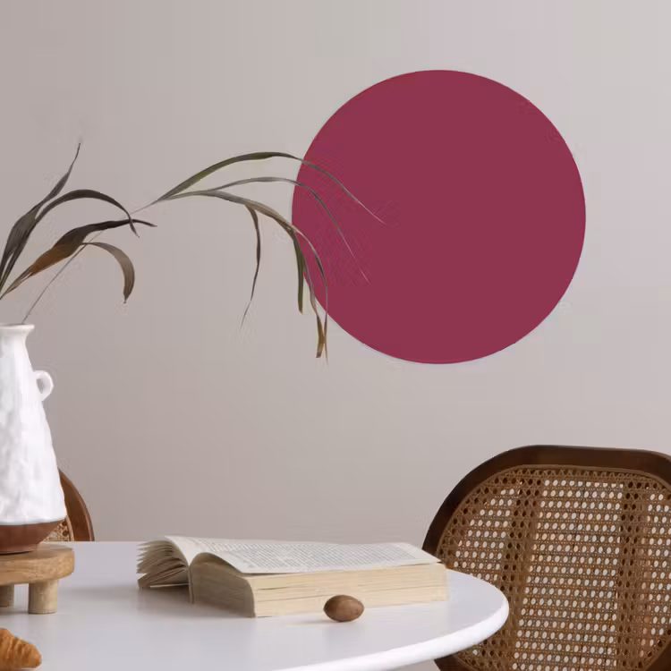 Deep - Rasberry - Rood Wandcirkel behangsticker klein 186 -sfeer3