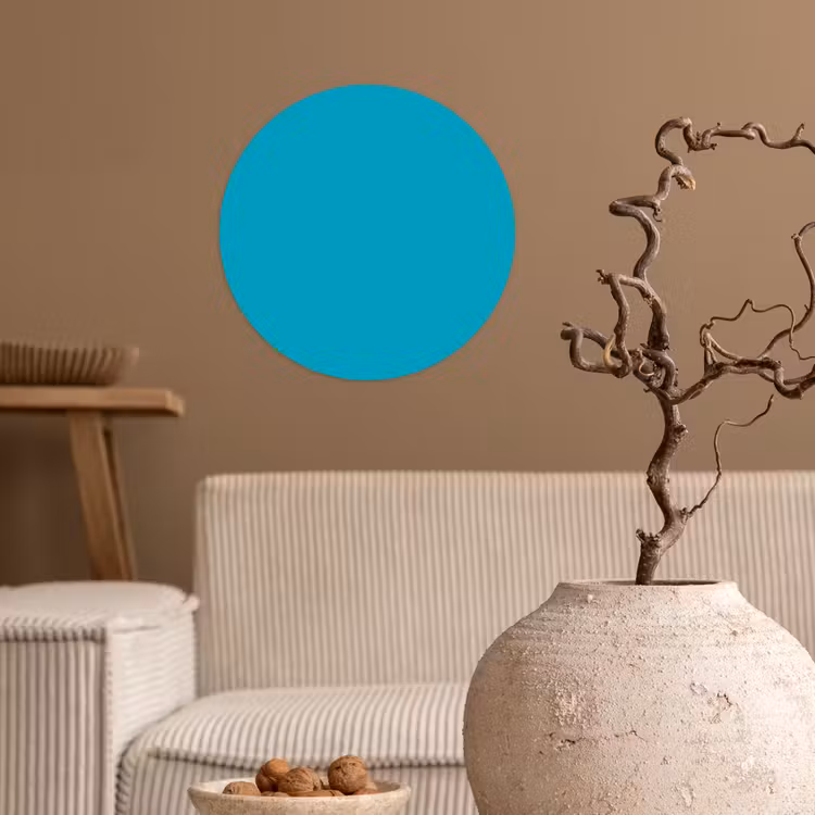 Deep - Turquoise - Turkoois Wandcirkel behangsticker klein 186 -sfeer1