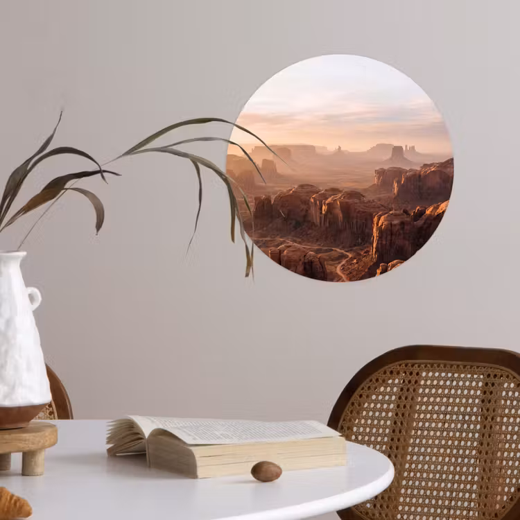 Woestijn - Landschap - Natuur Wandcirkel behangsticker klein -sfeer3