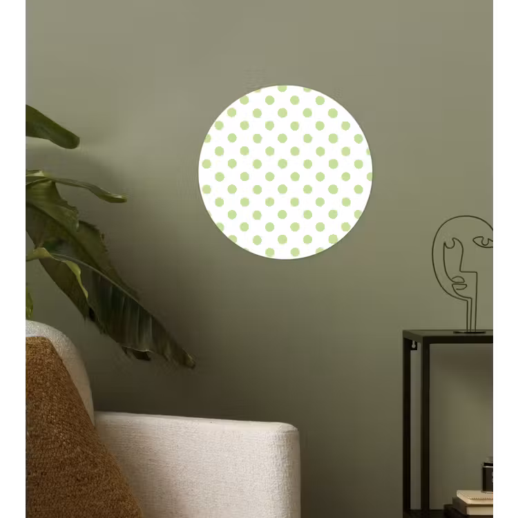 Dots - Klassiek - Groen Wandcirkel behangsticker klein 186 -sfeer2