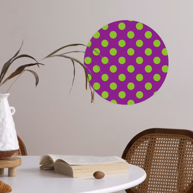 Stippen - Klassiek - Groen Wandcirkel behangsticker klein 186 -sfeer3
