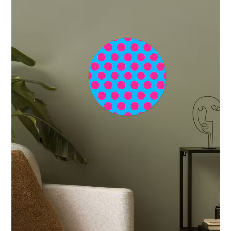 Stippen - Klassiek - Roze Wandcirkel behangsticker klein 186 -sfeer2