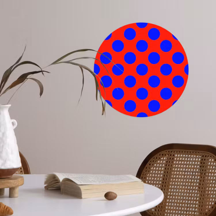 Dots - Klassiek - Rood Wandcirkel behangsticker klein 186 -sfeer3