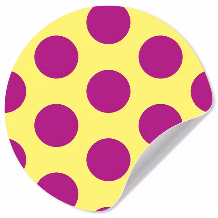 Dots - Klassiek - Geel Wandcirkel behangsticker klein 186 -3d
